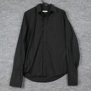 Versace Collection Shirt Men 40 Trend Black French Cuff Dress Luxury Work Office